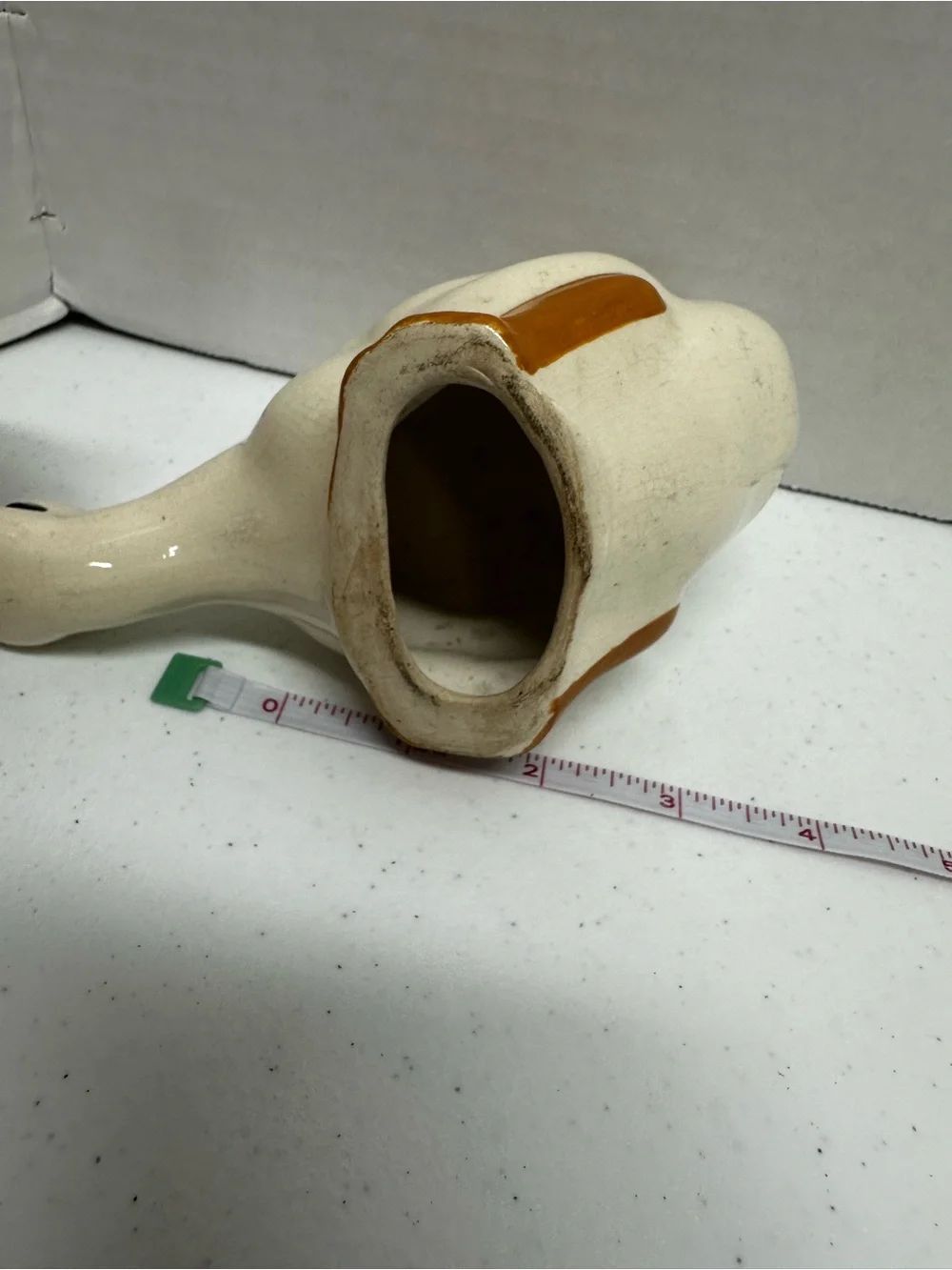 Vintage Ceramic Goose Figurine Cream Crackle Glaze Farmhouse Country Decor